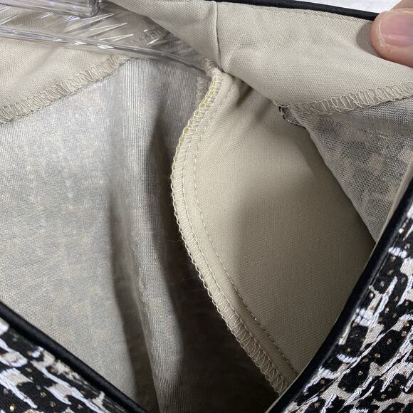 Alex Evenings Womens Top 1X Full Zip Black Cream Studded Short Sleeve Party NWT - Picture 8 of 8